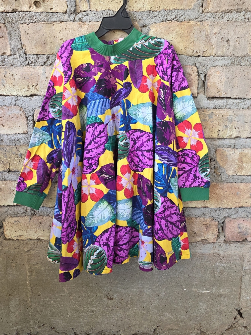 Pan con Chocolate Vibrant Botanical Floral Long Sleeve Dress - Size 8